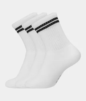 3 pack white bamboo crew socks