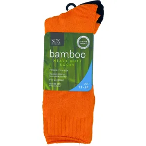 Bamboo Heavy Duty Socks - 1 Pack - Fluoro Orange/Black