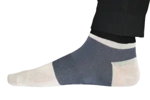Chokore Light Grey And Navy Blue Ankle Bamboo Socks
