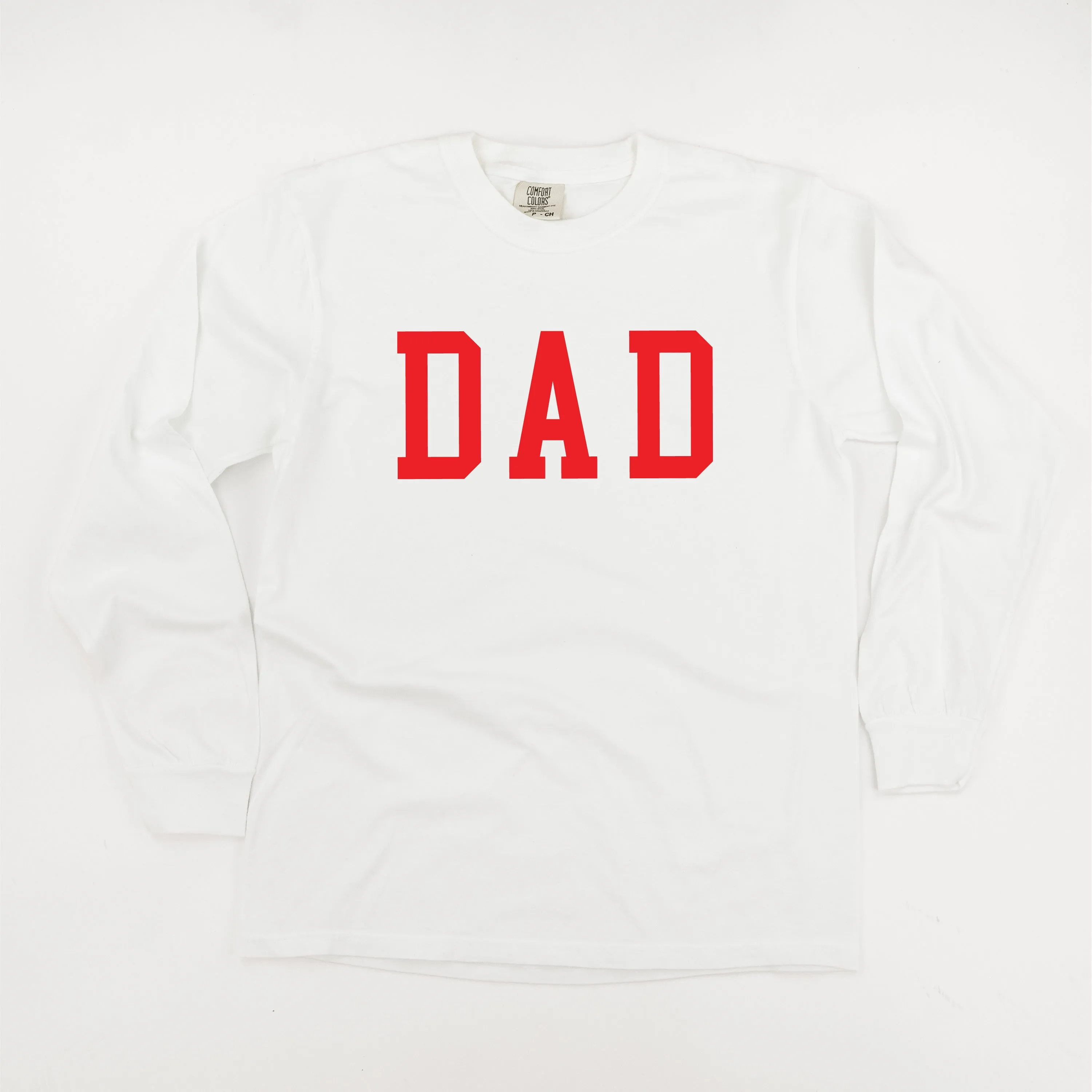 DAD - Varsity Straight Line - LONG SLEEVE Comfort Colors Tee