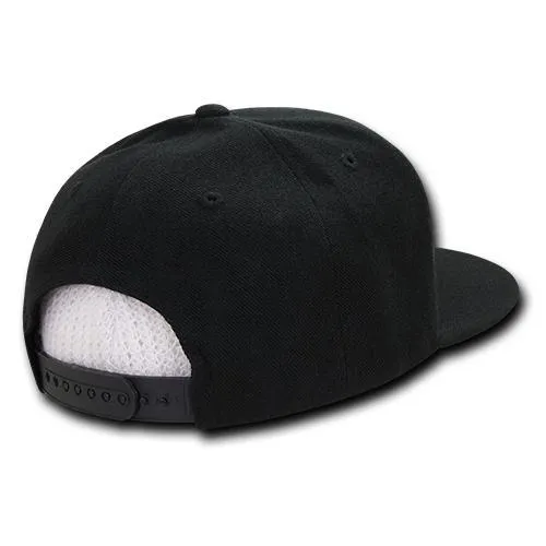 Decky 333 - Blank 5 Panel Snapback Hat, Flat Bill