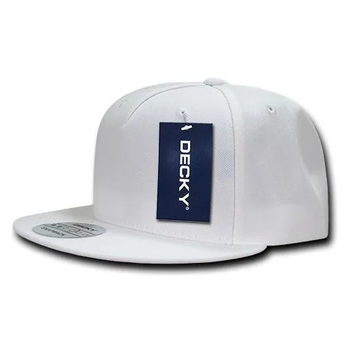 Decky 333 - Blank 5 Panel Snapback Hat, Flat Bill