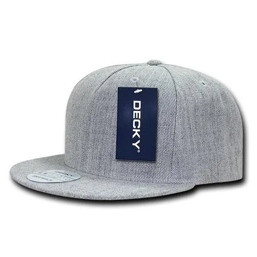 Decky 333 - Blank 5 Panel Snapback Hat, Flat Bill