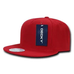 Decky 333 - Blank 5 Panel Snapback Hat, Flat Bill