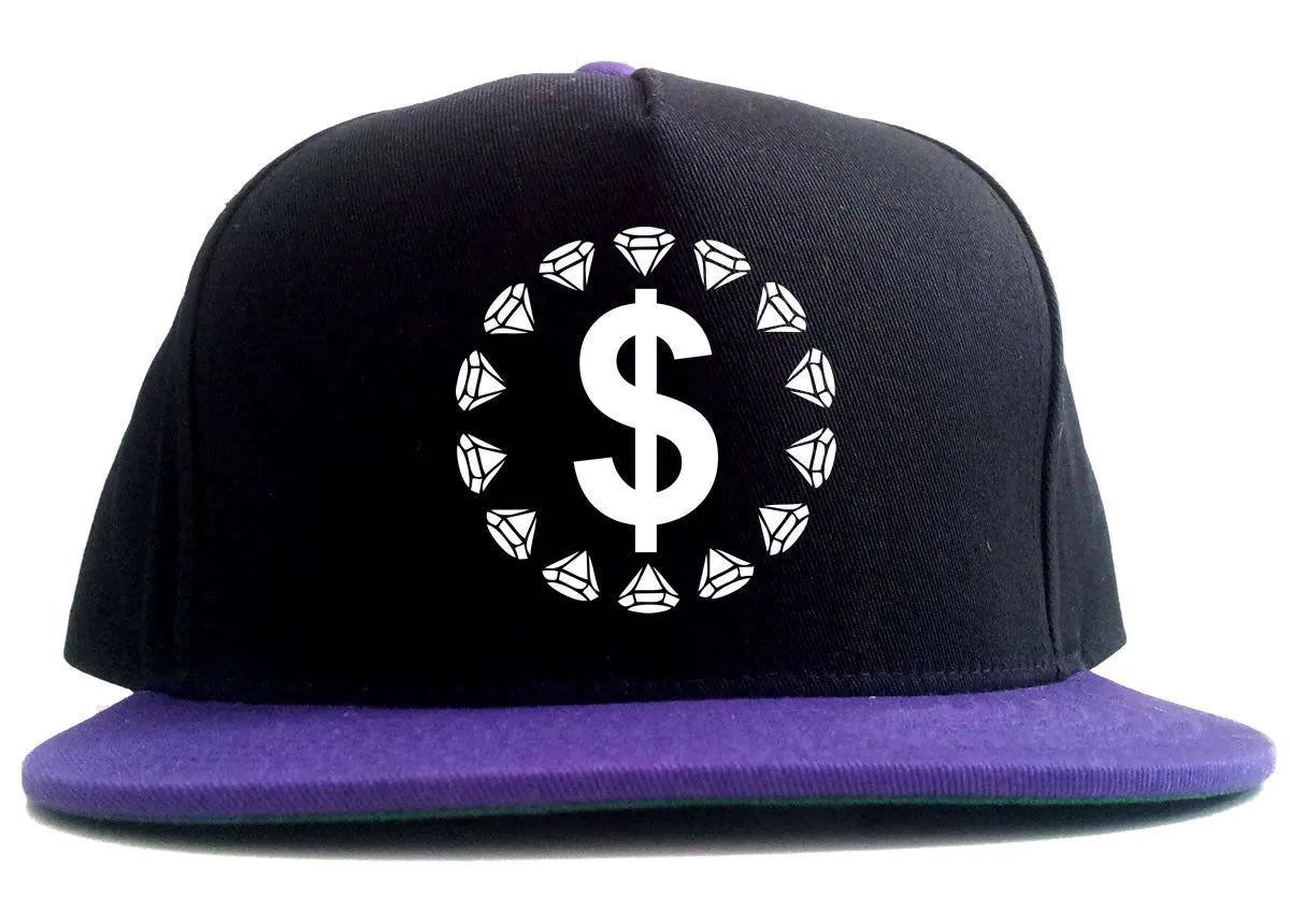 Diamonds Money Sign Logo 2 Tone Snapback Hat