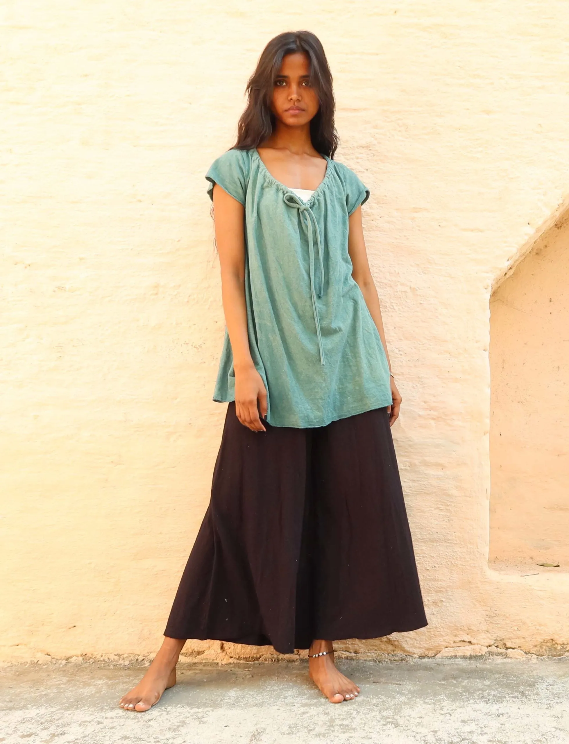 Drawstring Collar Wanderer Shirt