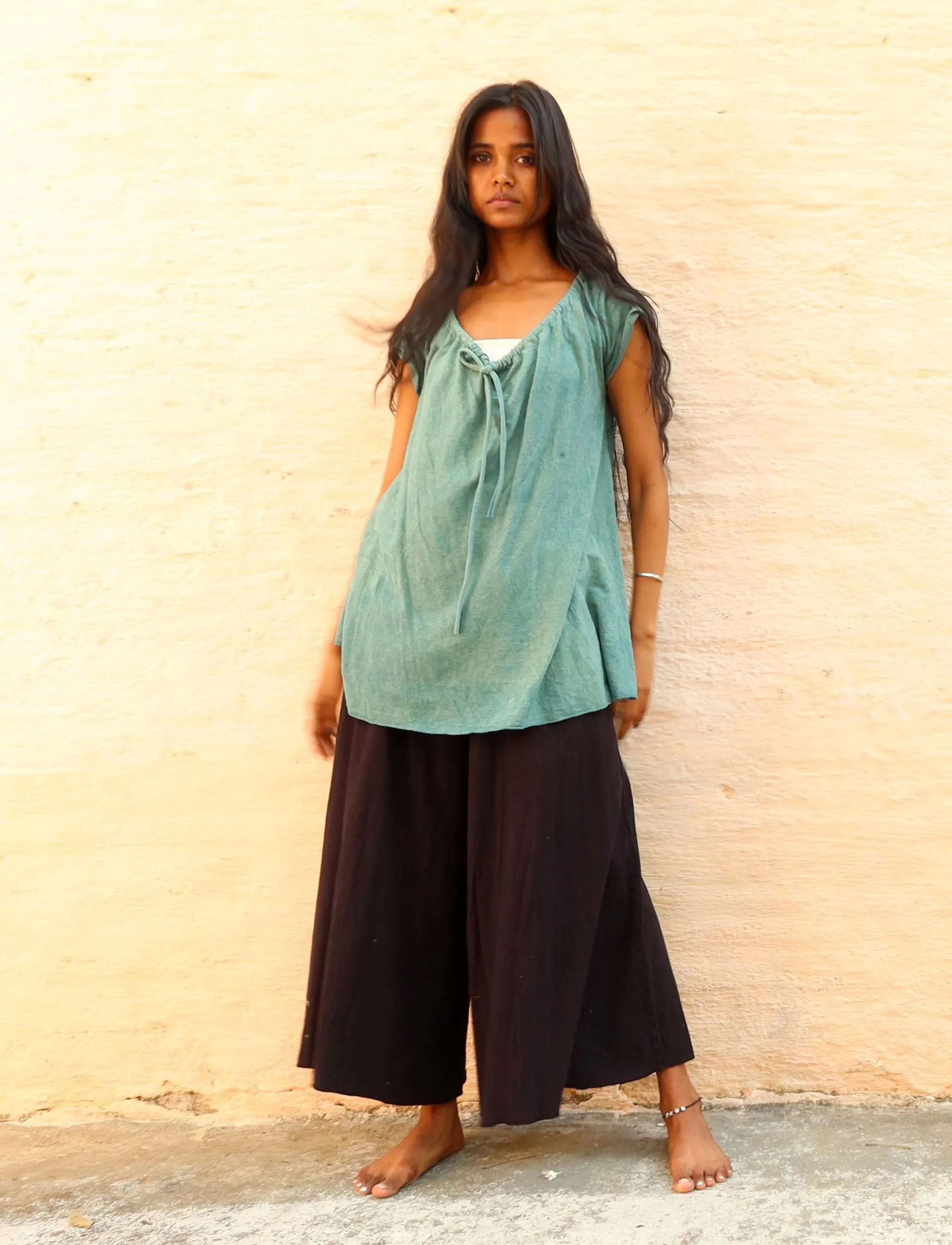 Drawstring Collar Wanderer Shirt