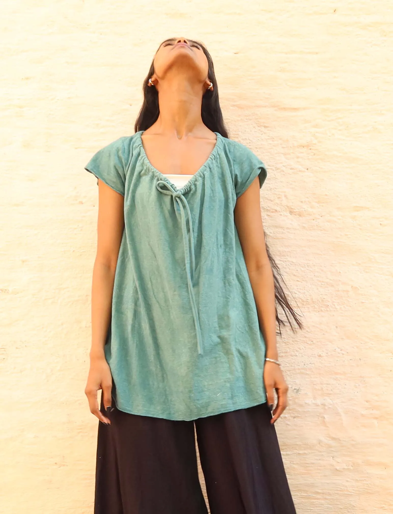Drawstring Collar Wanderer Shirt