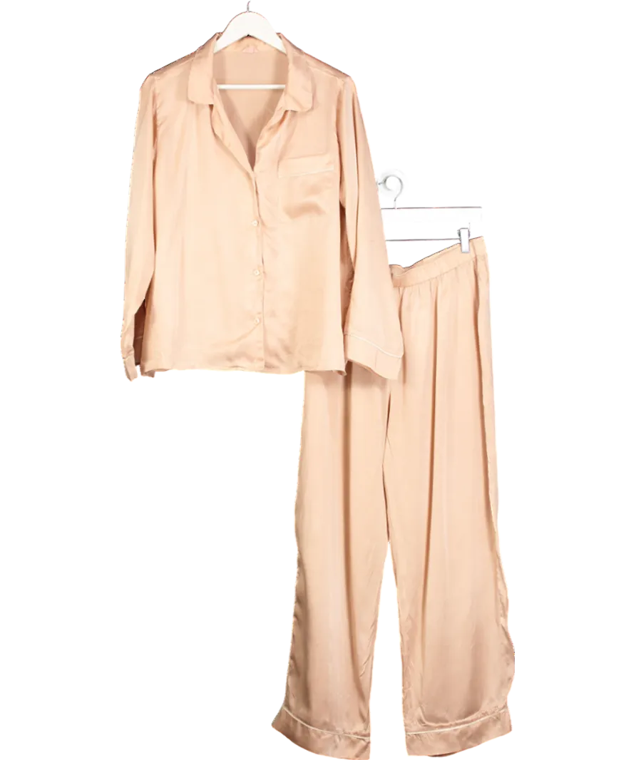 Eberjey Pink Inez Silk Pyjama Set UK L