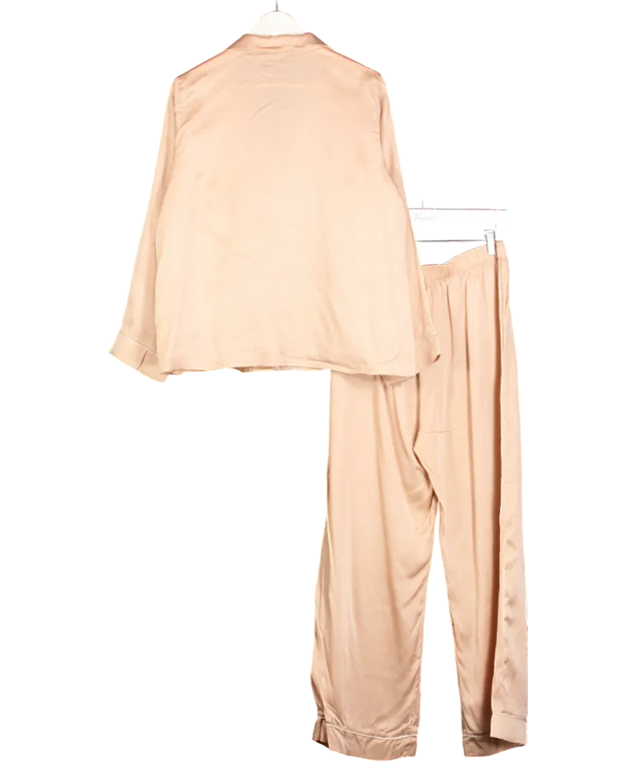 Eberjey Pink Inez Silk Pyjama Set UK L