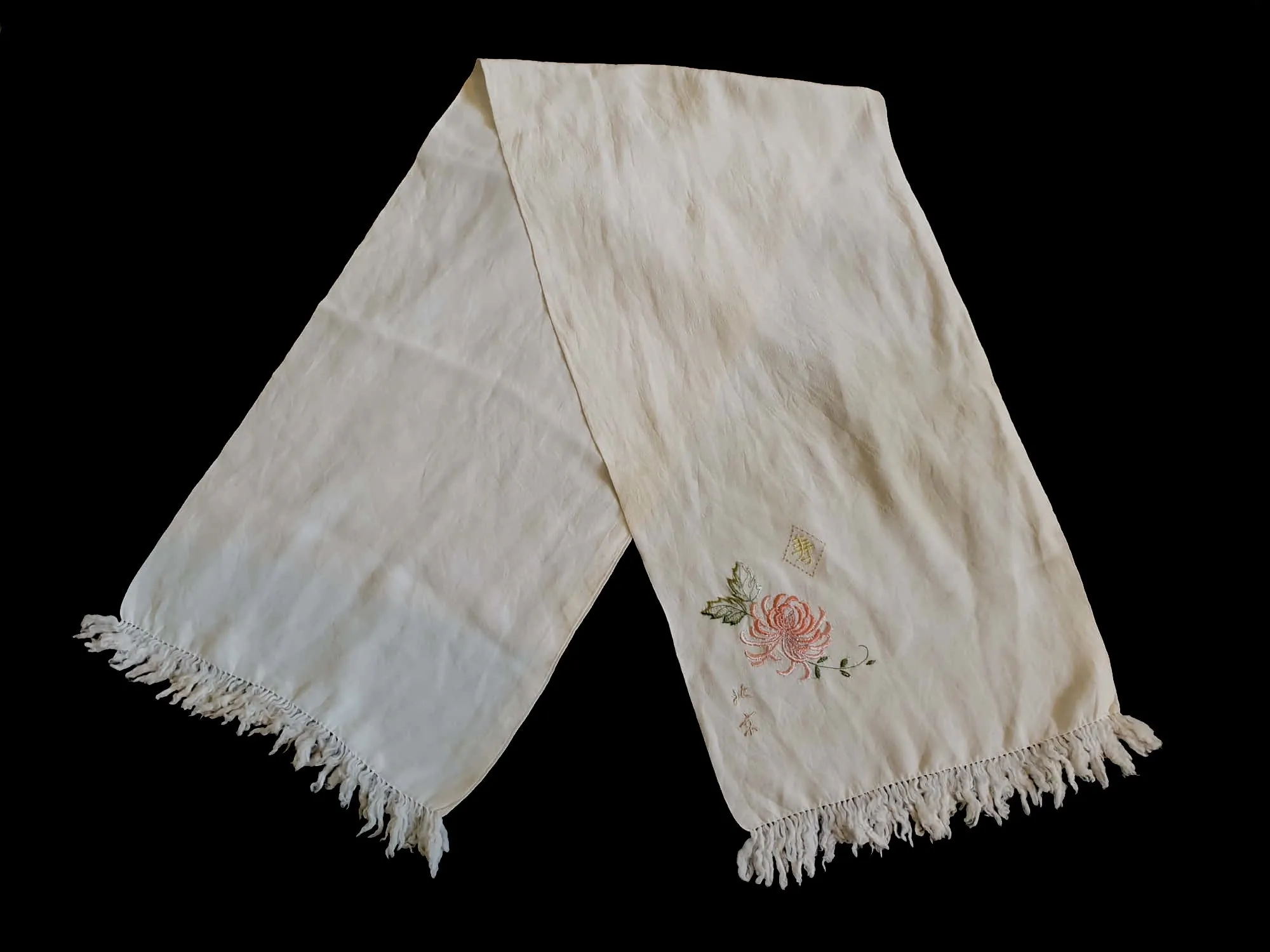 Embroidered Chinese Silk Dress Scarf