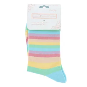 Equilibrium 4/7 Rainbow Pastel Bamboo Socks