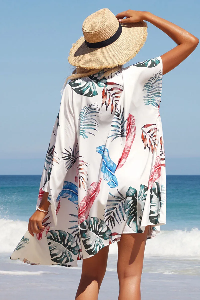 Floral Print Elegant Flowy Tunic Beachwear