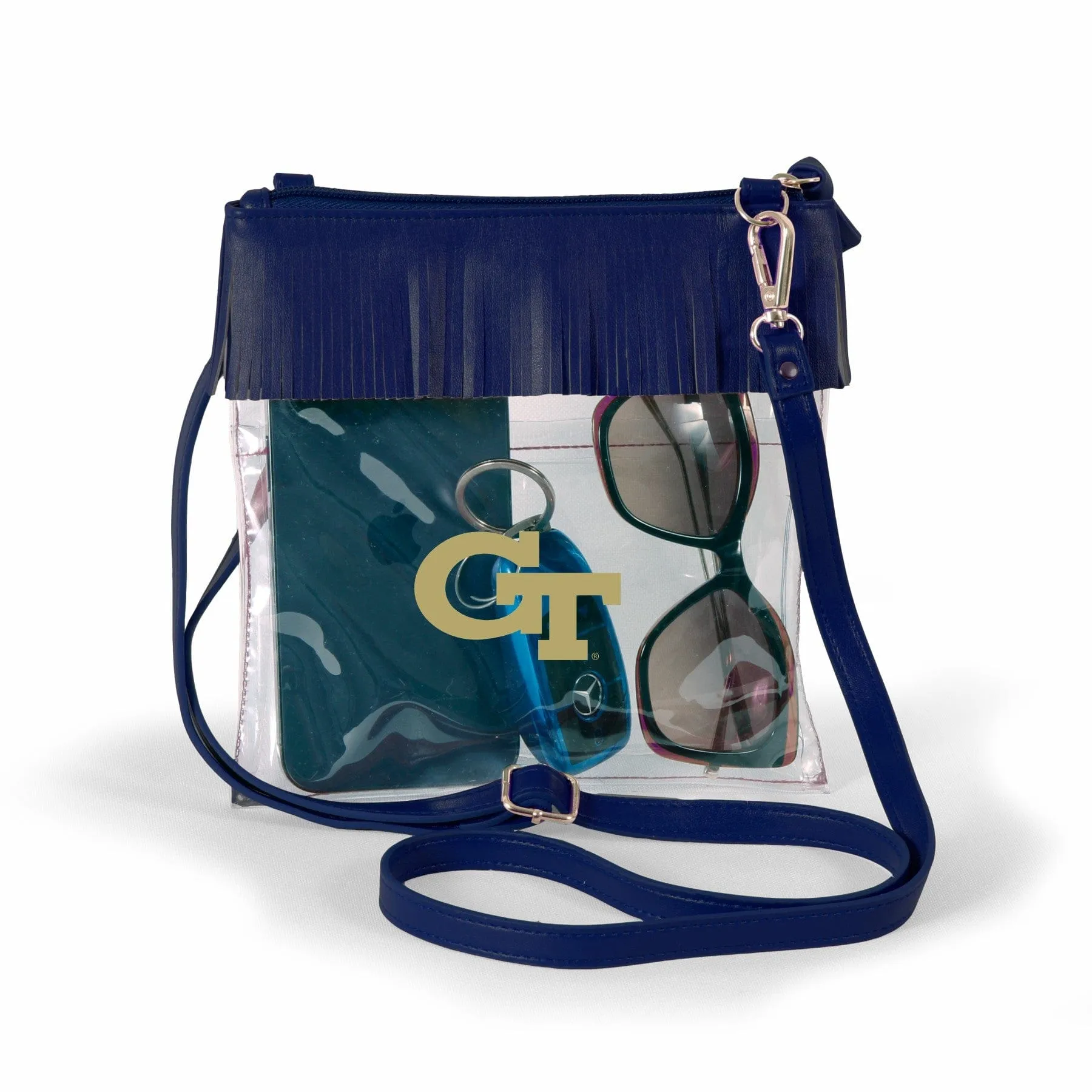 Georgia Tech Clear crossbody with fringe by Desden
