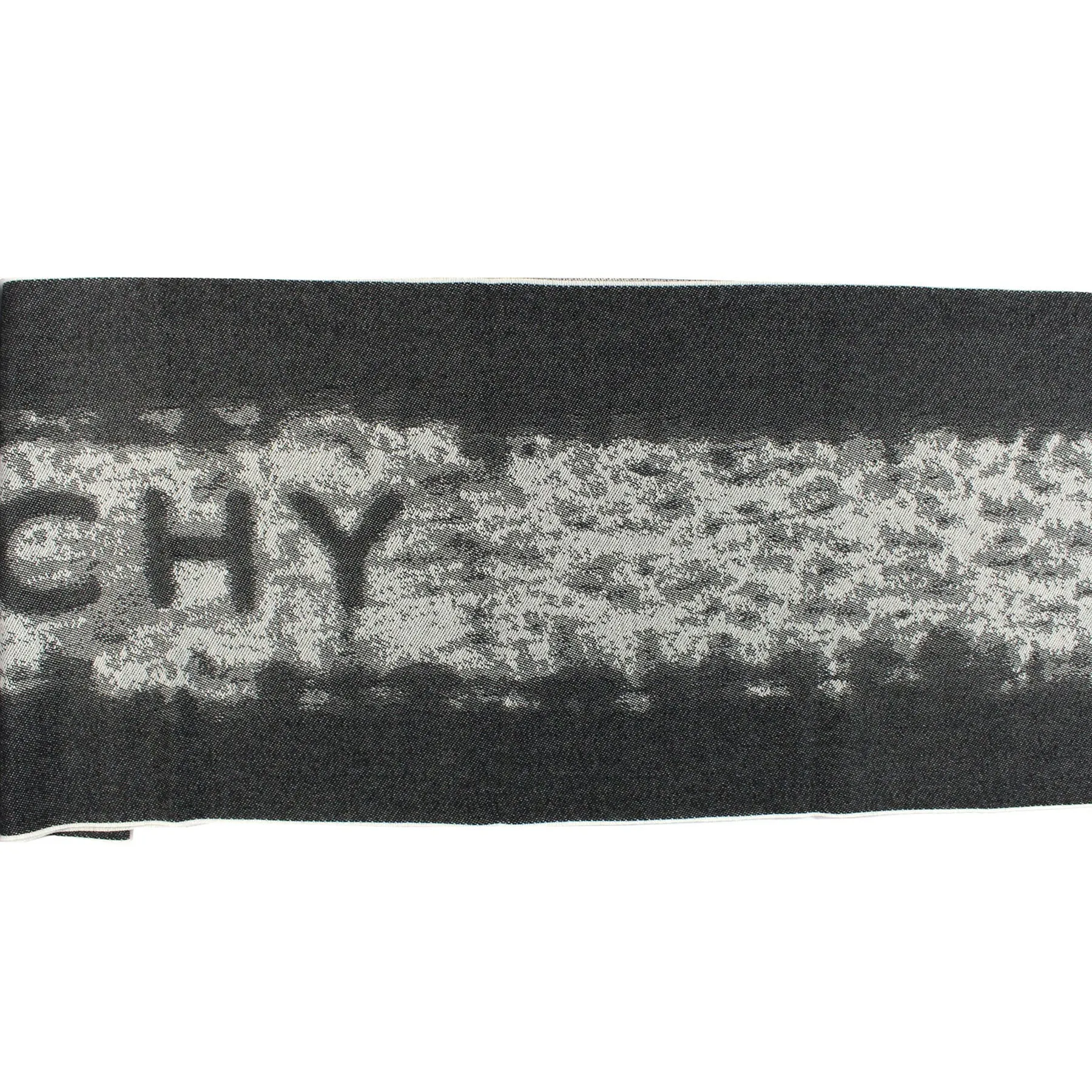 Givenchy Scarf Gray Black Logo Design - Wool Shawl BLACK FRIDAY SALE