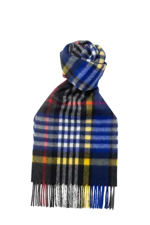 JOSHUA ELLIS CASHMERE SCARF - BLACK/MULTI PLAID