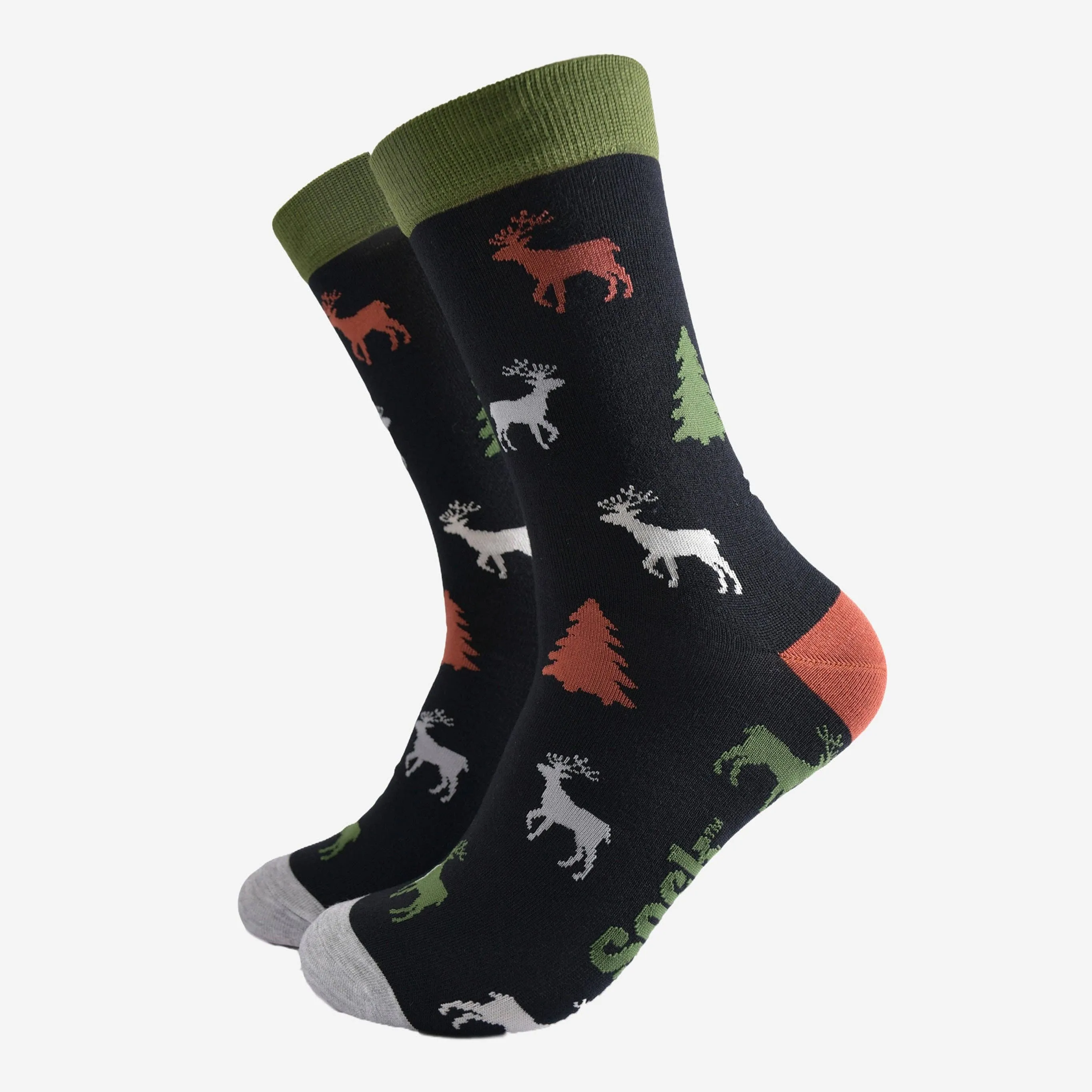 Men's Stag Print Bamboo Socks