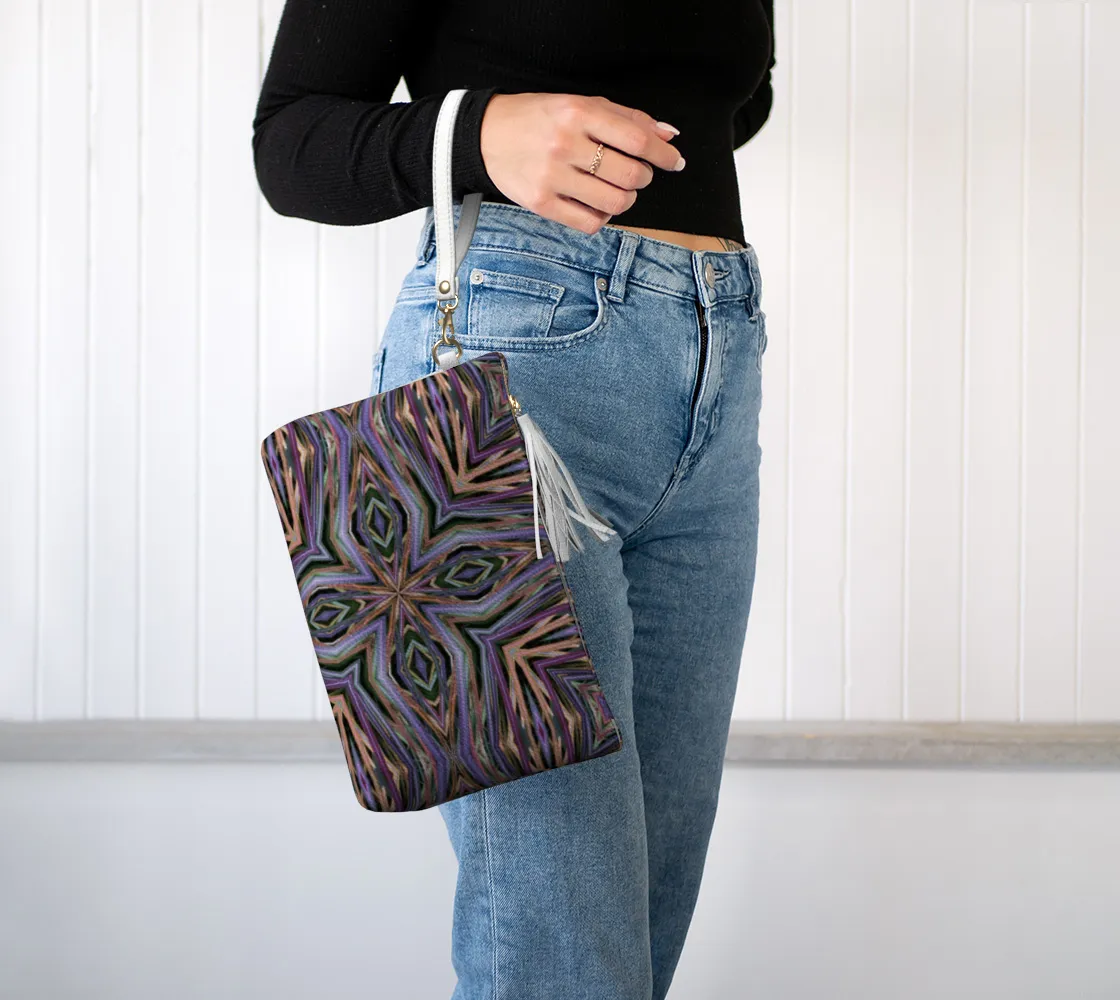 Miscanthus Stripe Vegan Leather Makeup Bag