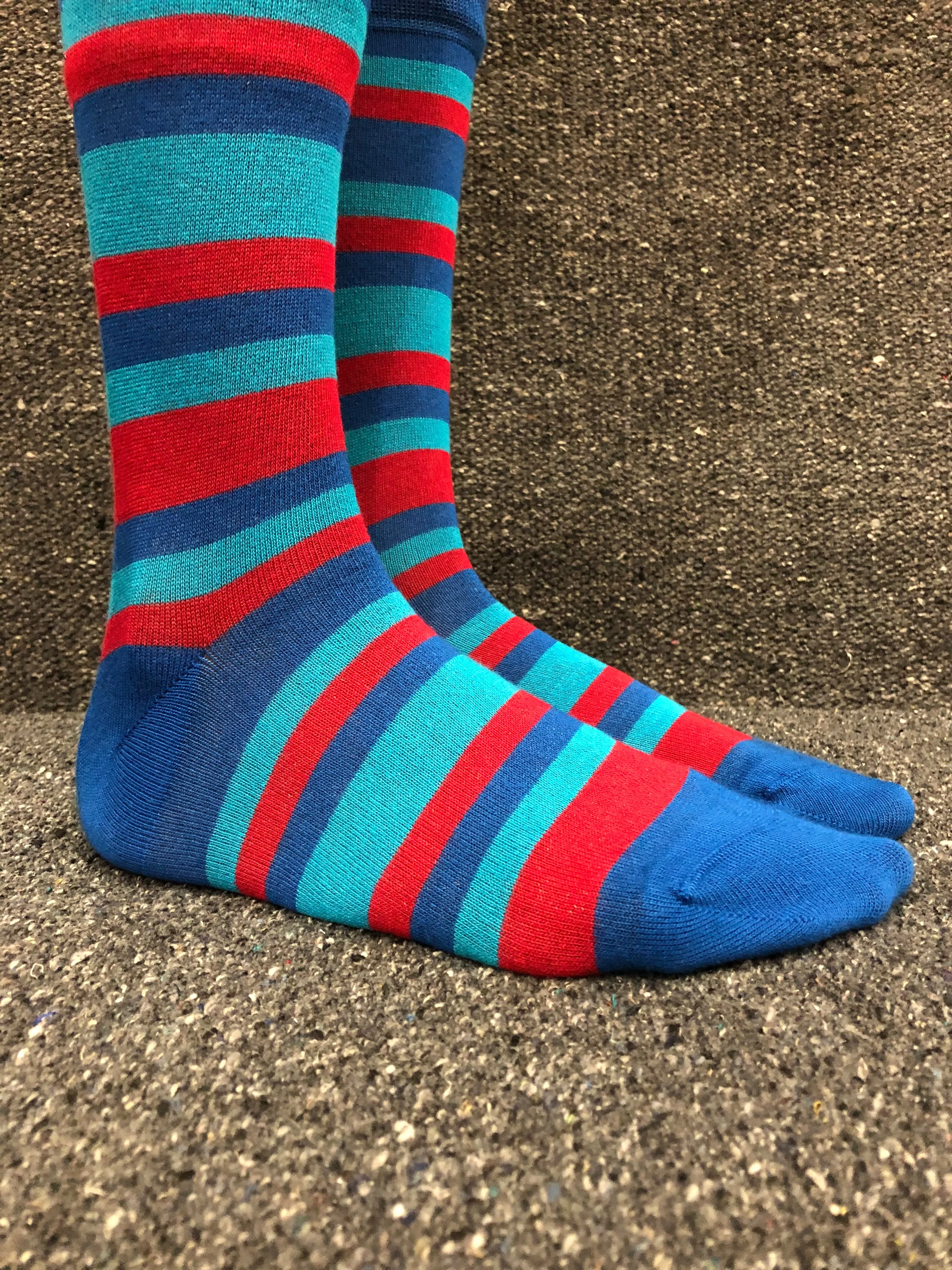 MoSo Bamboo Socks - Stripey (8-11)