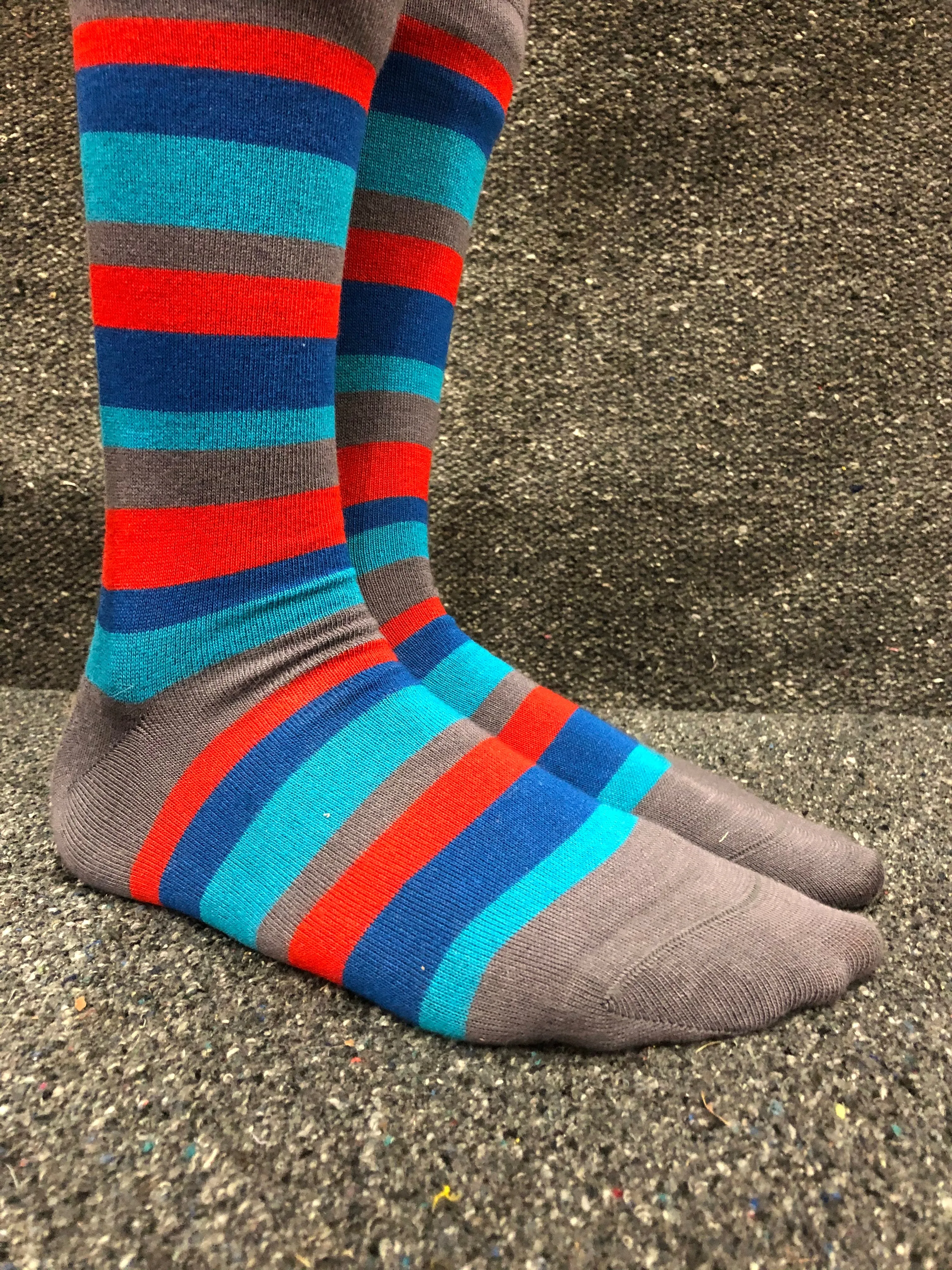 MoSo Bamboo Socks - Stripey (8-11)
