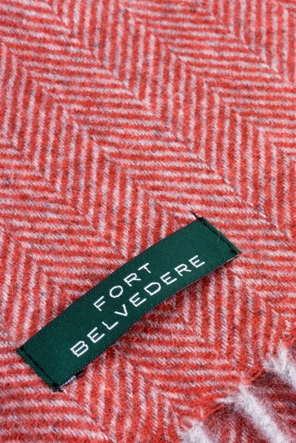 Orange Herringbone Cashmere Scarf