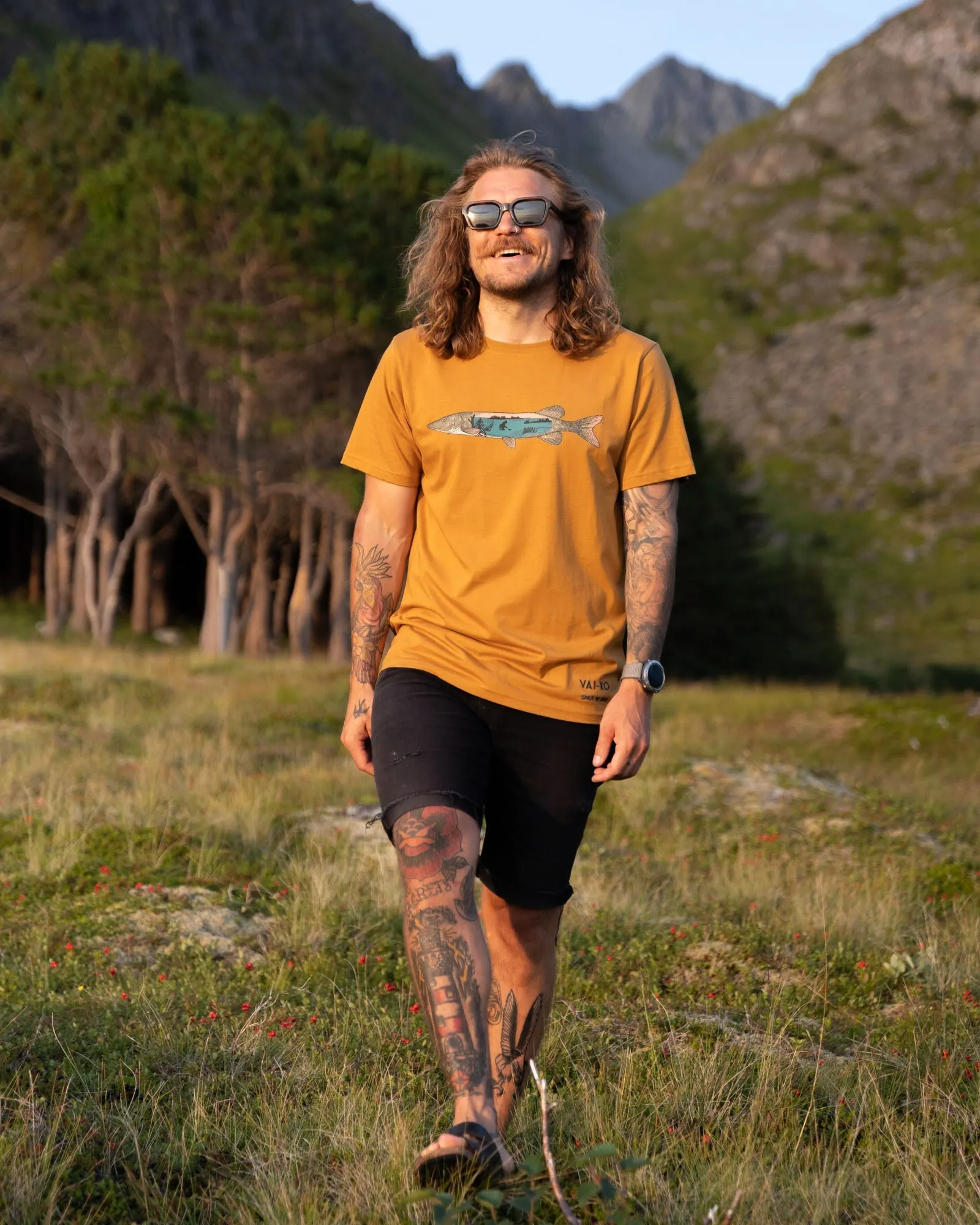 Organic Cotton Hauki Men's T-shirt, Caramel Brown