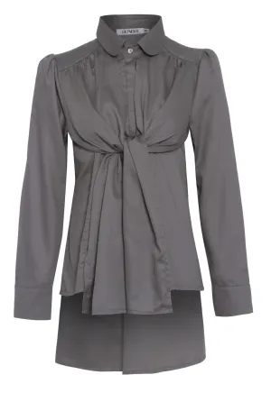 Outsider double layer shirt organic cotton in grey *Last one in size XS*