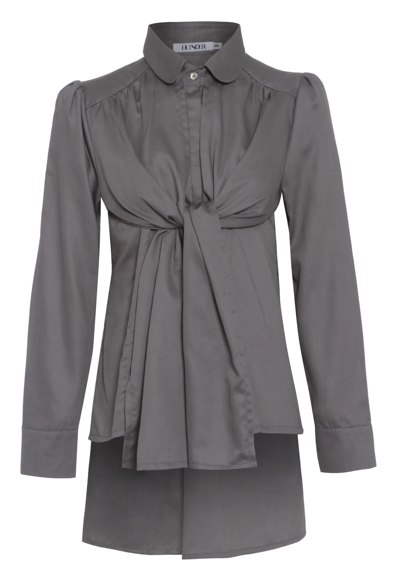Outsider double layer shirt organic cotton in grey *Last one in size XS*