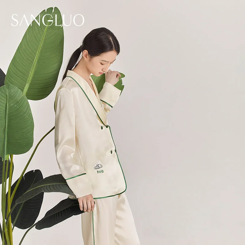 "Hug the Earth"Bear Bobo Silk Women Pajamas Set