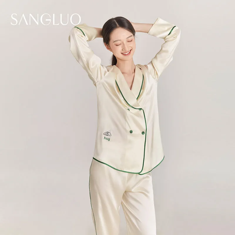 "Hug the Earth"Bear Bobo Silk Women Pajamas Set