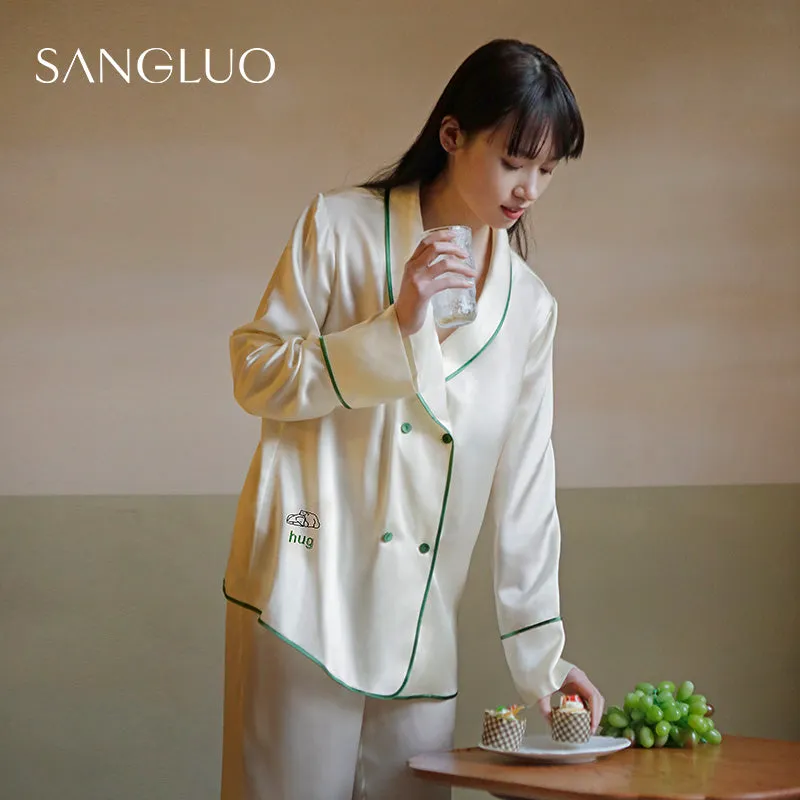 "Hug the Earth"Bear Bobo Silk Women Pajamas Set