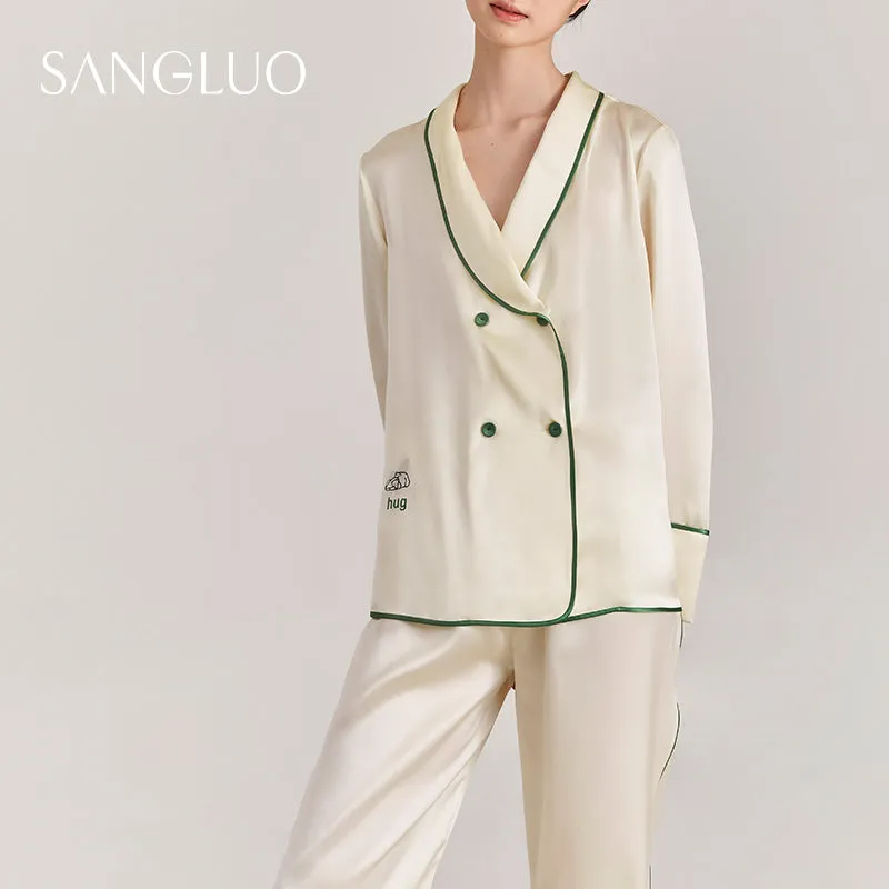 "Hug the Earth"Bear Bobo Silk Women Pajamas Set