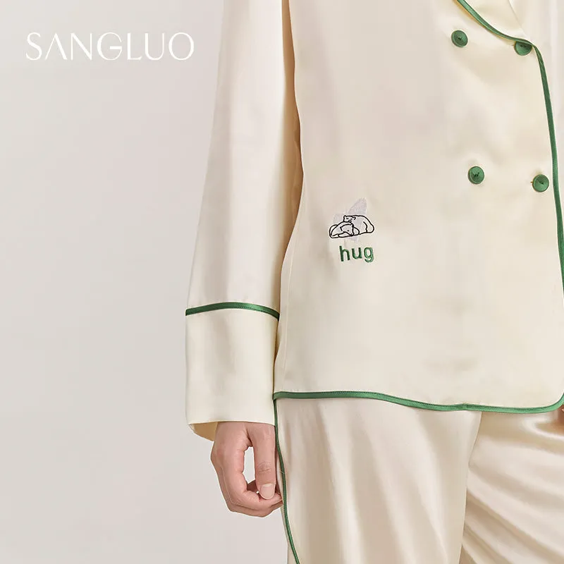 "Hug the Earth"Bear Bobo Silk Women Pajamas Set