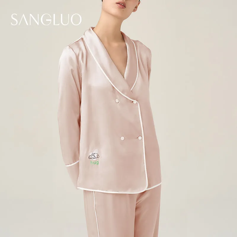"Hug the Earth"Bear Bobo Silk Women Pajamas Set