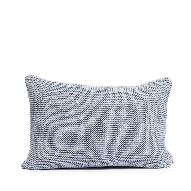 Recycled denim cushion soft blue