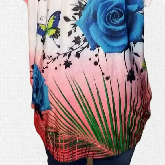 Red Butterfly Tunic Top