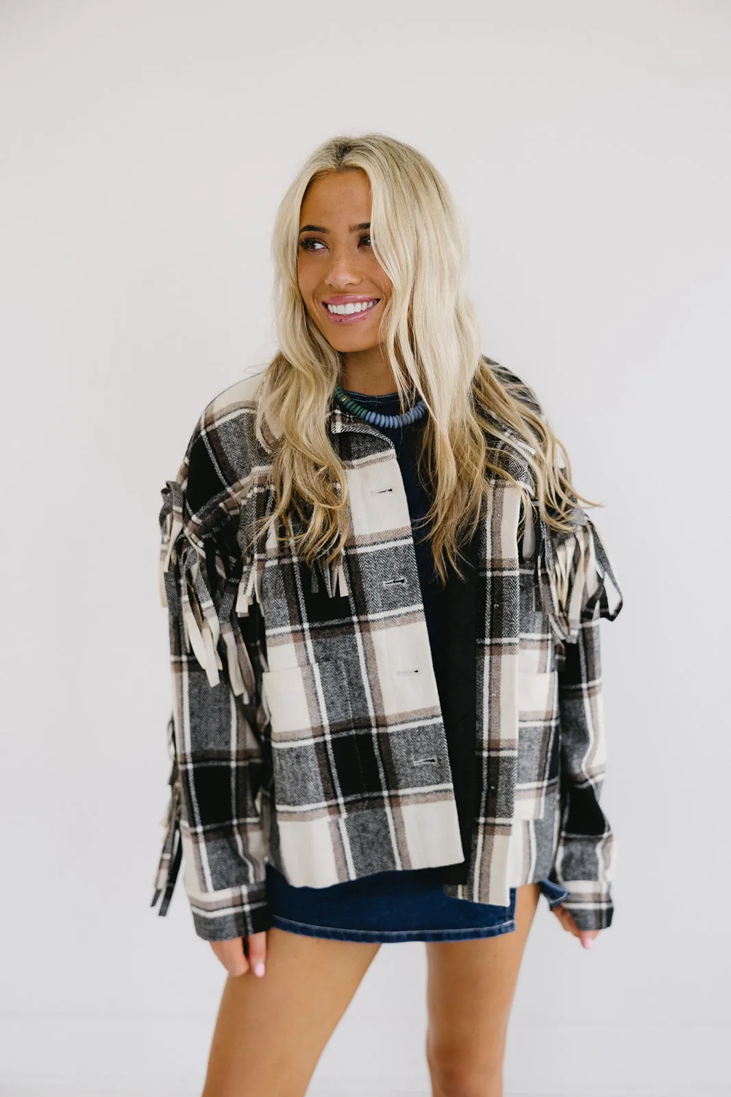 Saylor Fringe Jacket - Black