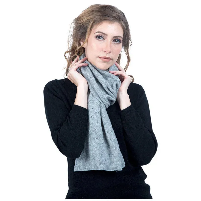 Scottish Cashmere Pointelle Knit Scarf