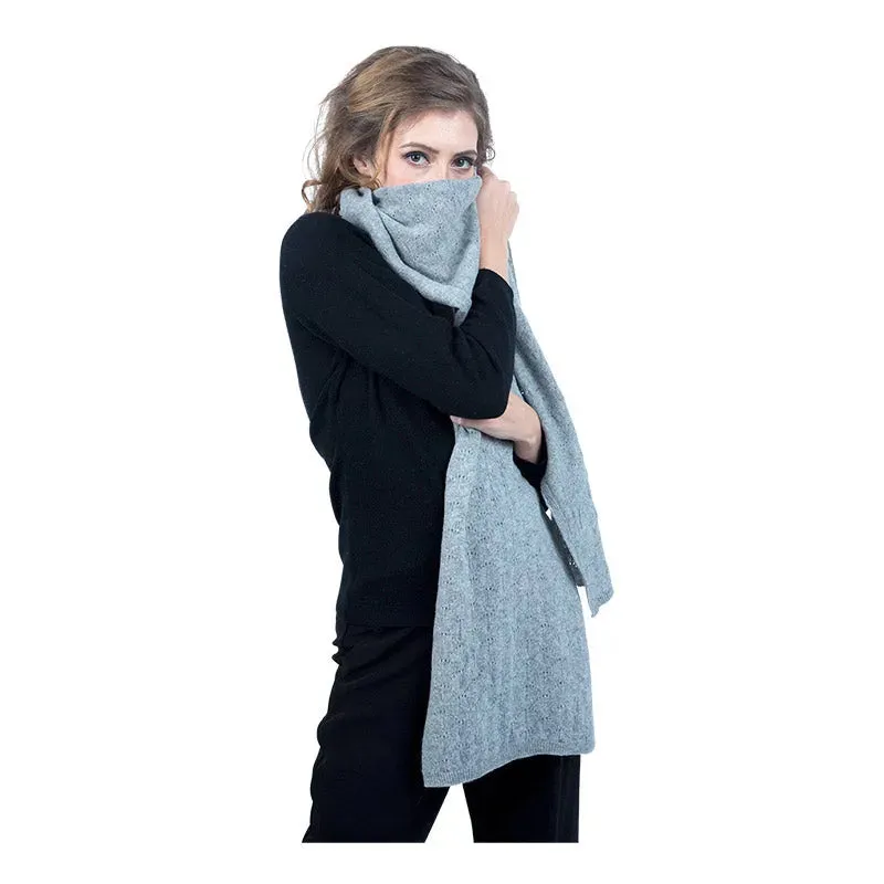 Scottish Cashmere Pointelle Knit Scarf