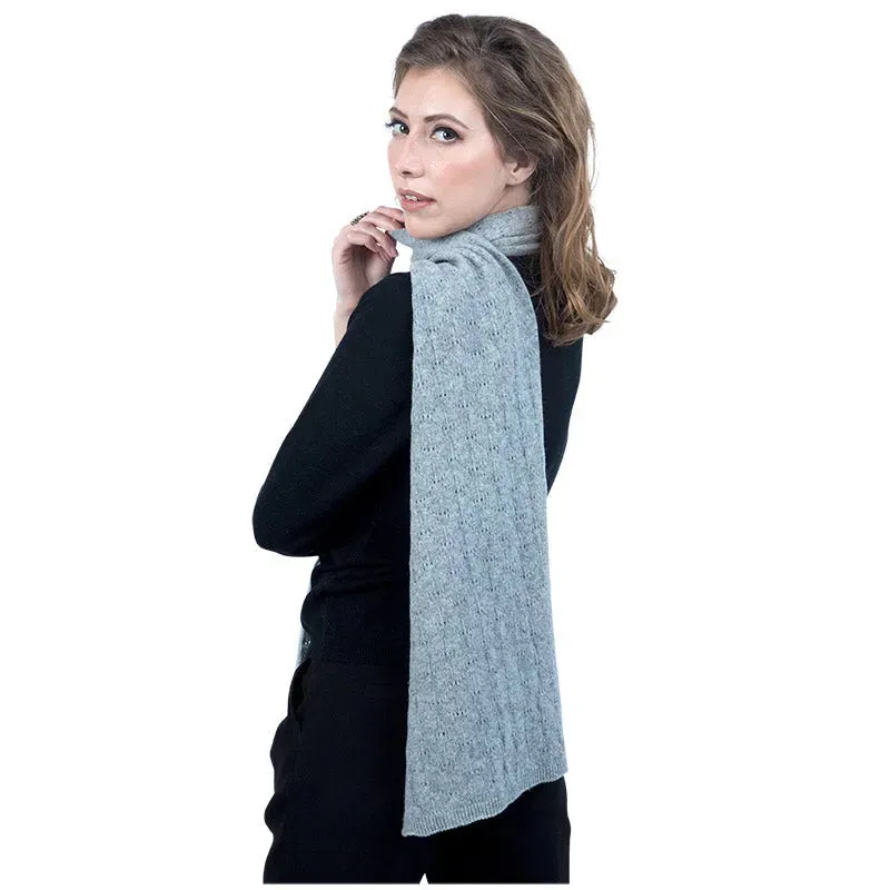 Scottish Cashmere Pointelle Knit Scarf