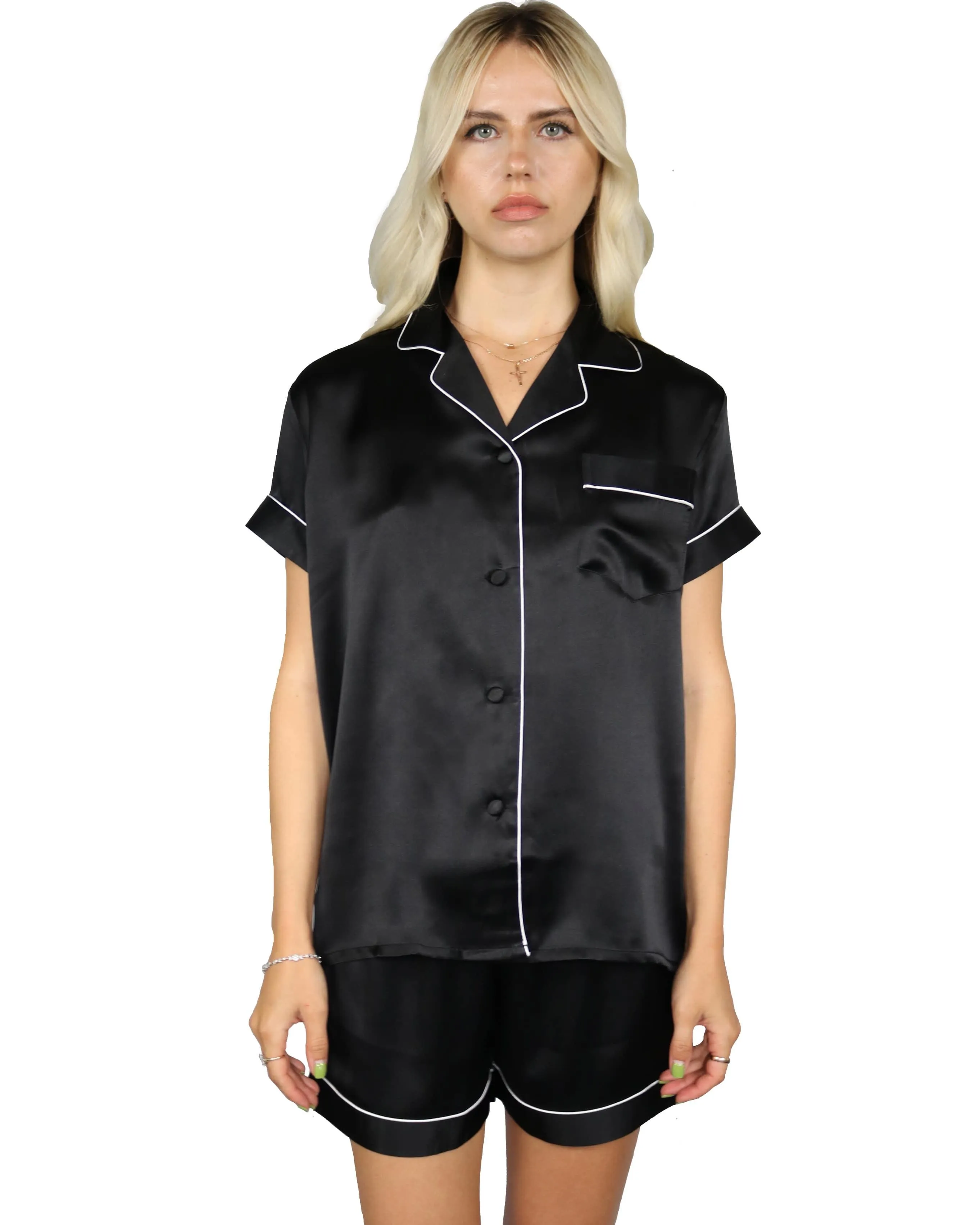 Short 100% Silk Pajama Set, Ursa
