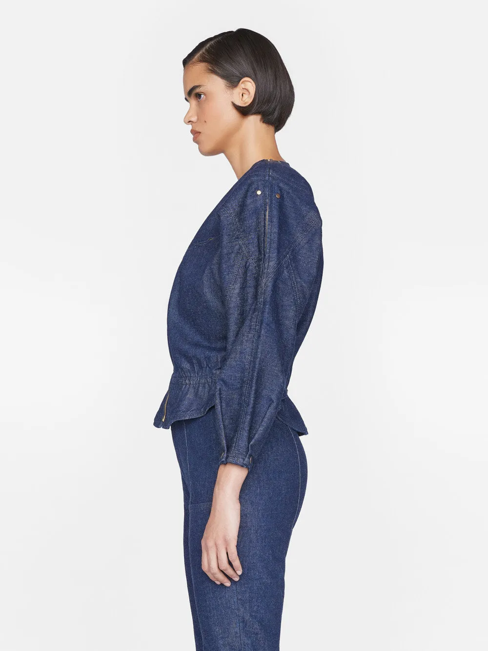 Slouchy Zip Up Jacket -- Rinse