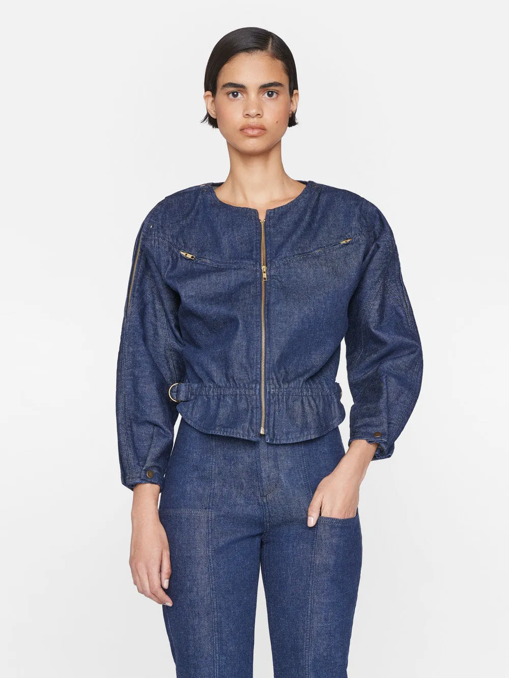 Slouchy Zip Up Jacket -- Rinse