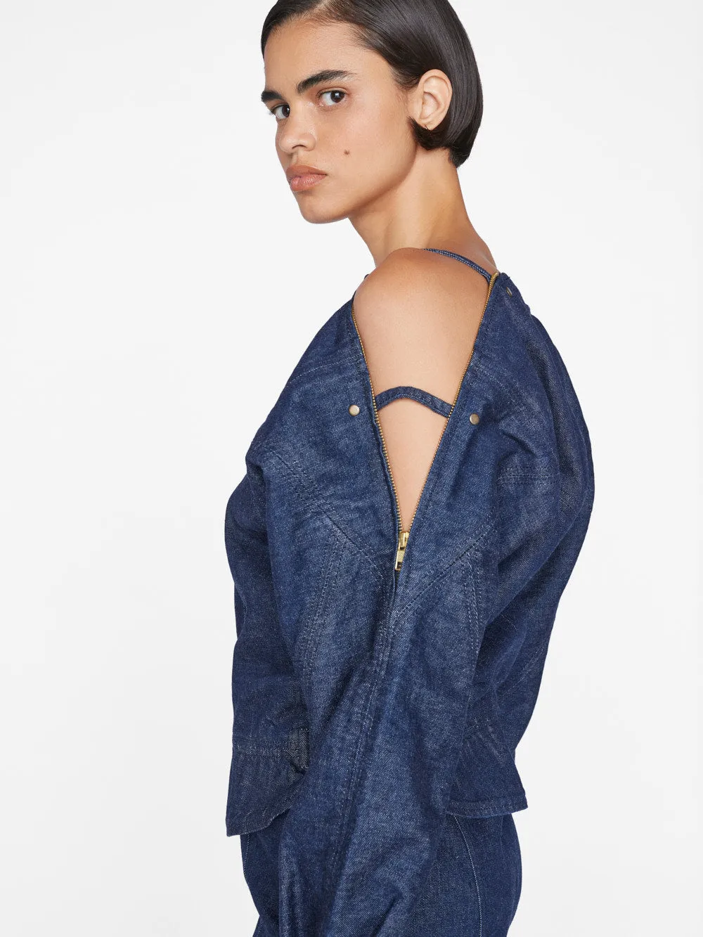 Slouchy Zip Up Jacket -- Rinse