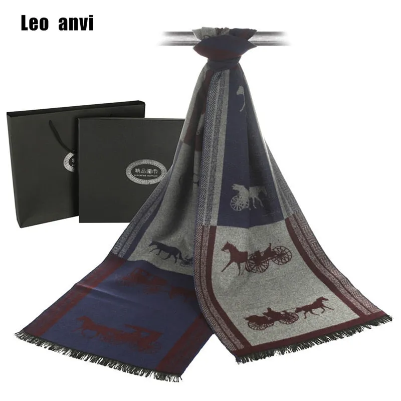 soft Warm Winter scarf business Casual brand designer cashmere Scarf Men horse carriage Shawl scarves foulard bufanda