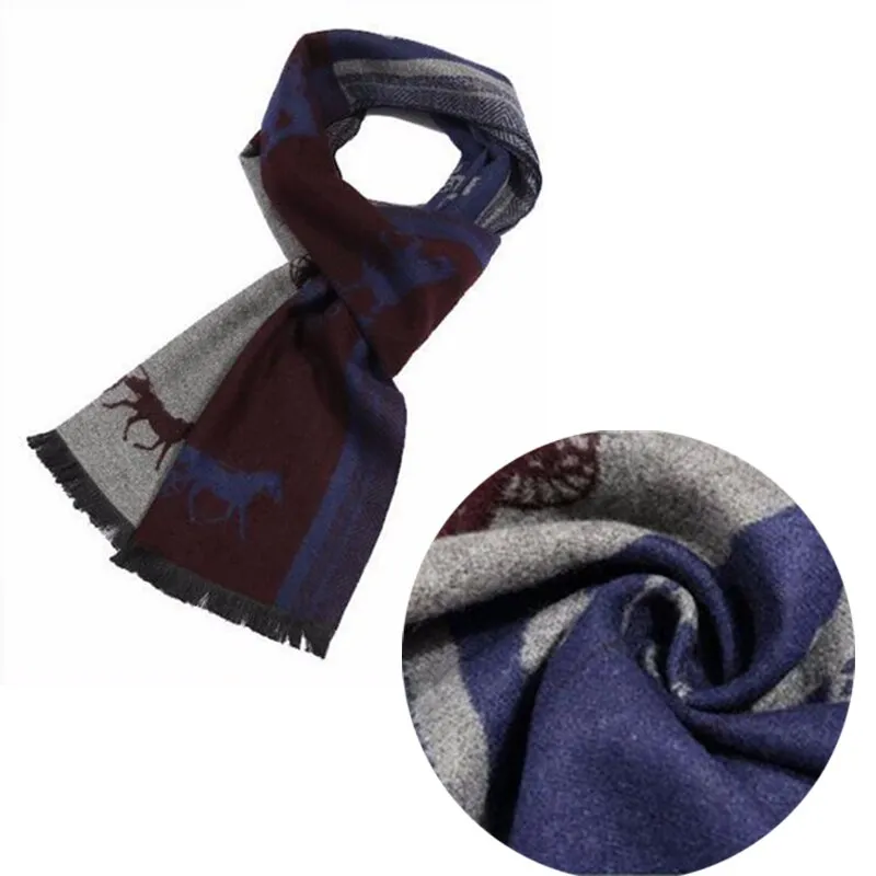 soft Warm Winter scarf business Casual brand designer cashmere Scarf Men horse carriage Shawl scarves foulard bufanda
