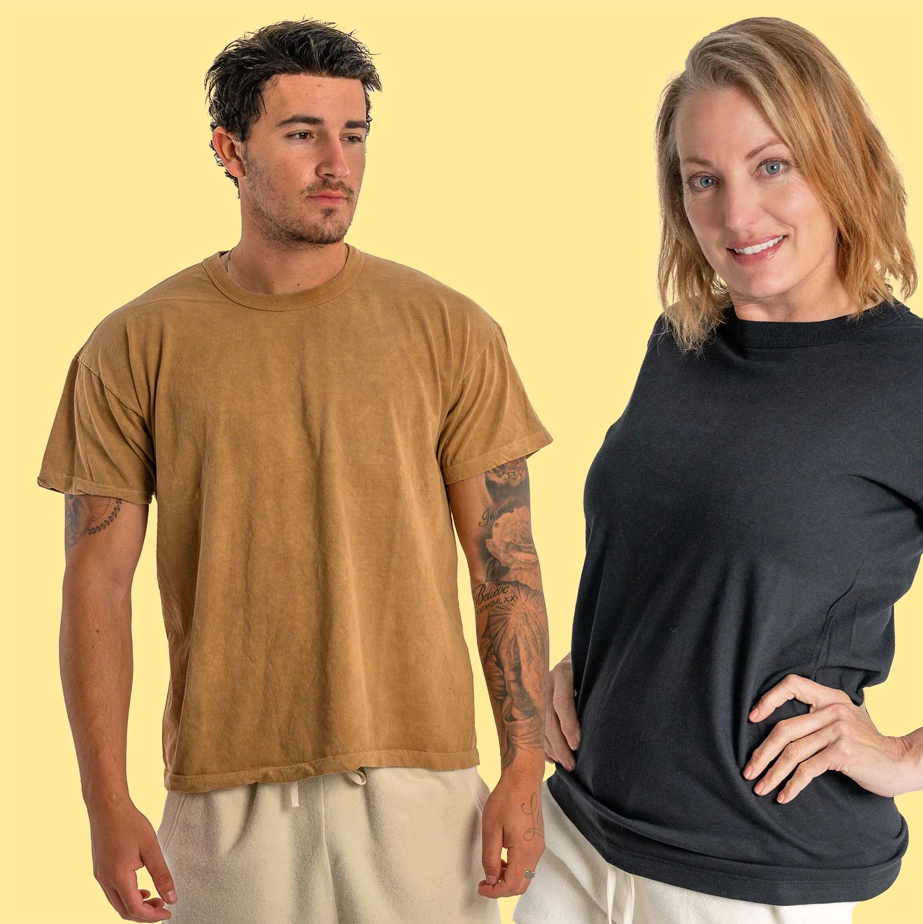 SONOMA 100% Organic Cotton Crewneck T-Shirt (Grown & Made in USA) (Elastic-free, Latex-free) (Unisex)
