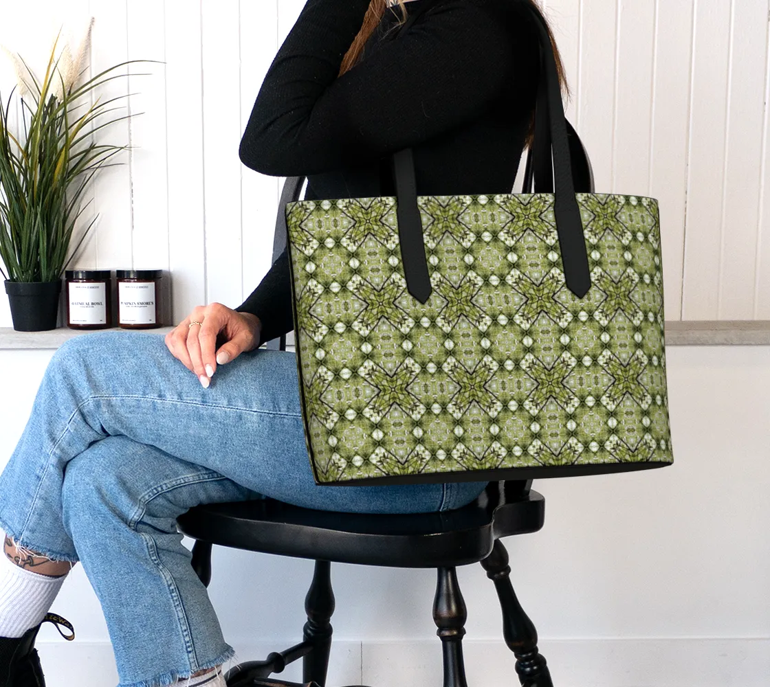Spring Pine Diamond Vegan Leather Tote Bag