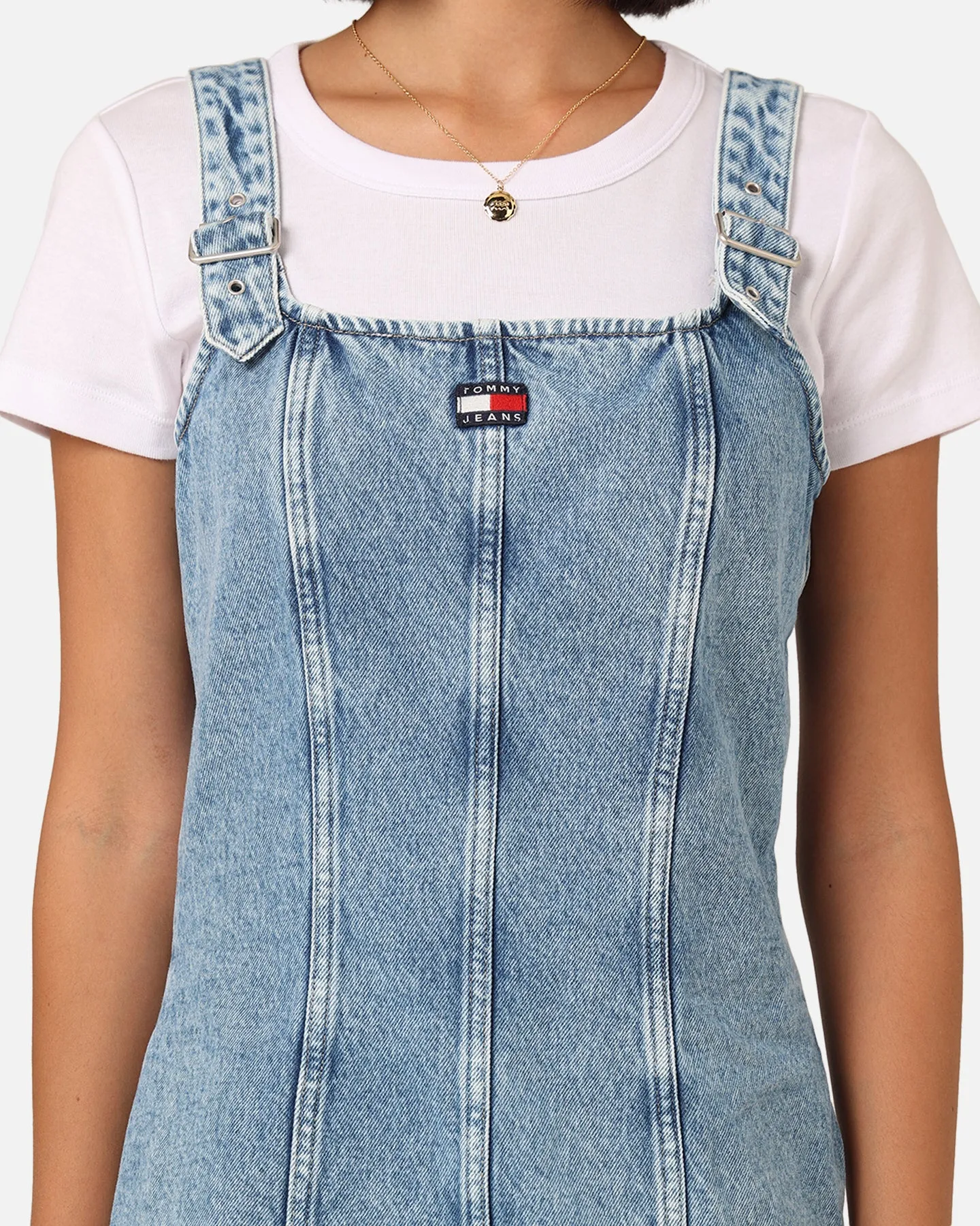 Tommy Jeans Women's Buckle Mini Dress Denim Light