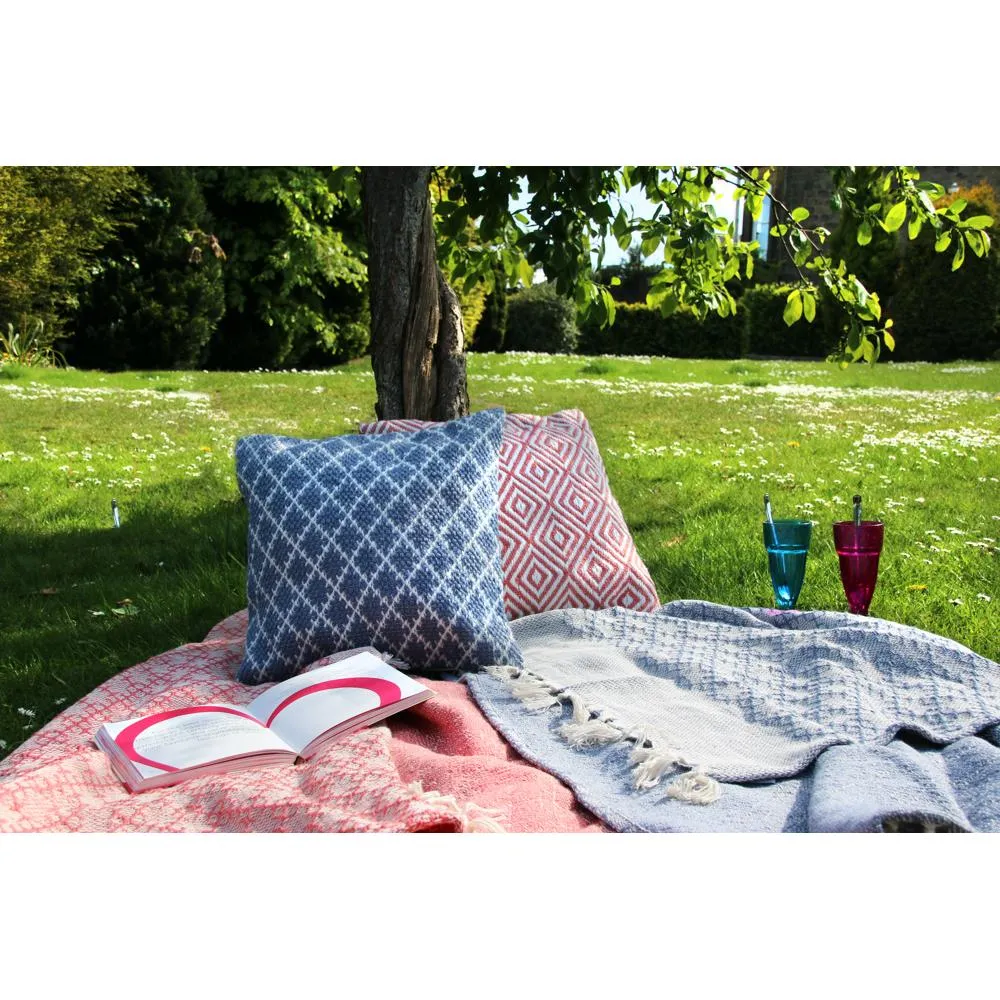 Trellis Throw Denim Blue